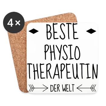 Krankengymnast / Krankengymnastin / Physio / - Untersetzer (4er-Set) - Weiß - Vorne
