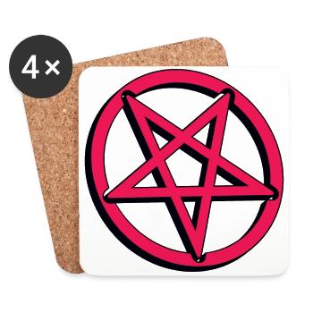 Pentagramm / pentagram / pink - Untersetzer (4er-Set) - Weiß - Vorne