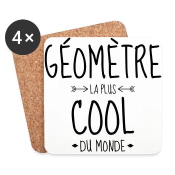 Surveyor / Vermesser / Géomètre / Topographer - Coasters (set of 4) - white - Front