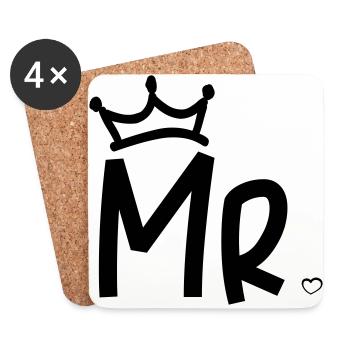 mr_heart_crown - Untersetzer (4er-Set) - Weiß - Vorne
