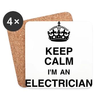 électricien / électricité / energie / bricolage - Dessous de verre (lot de 4) - blanc - Devant