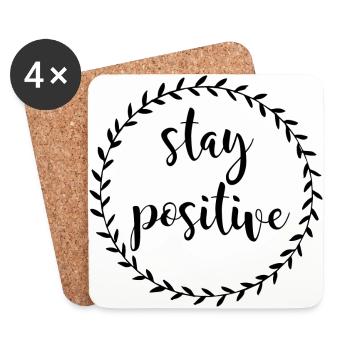 Stay Positive - Untersetzer (4er-Set) - Weiß - Vorne