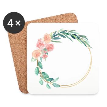 spring_wreath - Coasters (set of 4) - white - Front