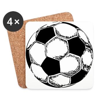 Le football - Dessous de verre (lot de 4) - blanc - Devant