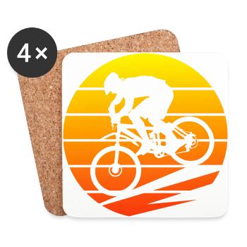 VTT biker vtt - Dessous de verre (lot de 4) - blanc - Devant