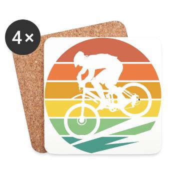 Mountain bike biker MTB - Coasters (set of 4) - white - Front