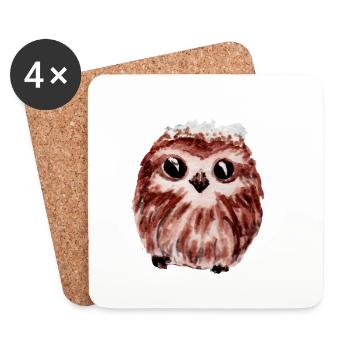 Baby owl - Coasters (set of 4) - white - Front
