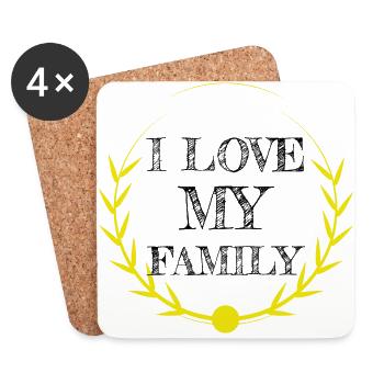 family - I love my family - Coasters (set of 4) - white - Front