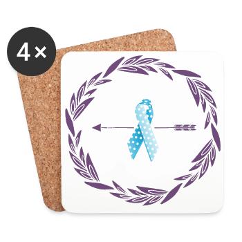 Lipedema Lymphedema Loop Warrior support - Coasters (set of 4) - white - Front