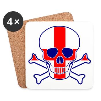 England Flag Skull - Coasters (set of 4) - white - Front