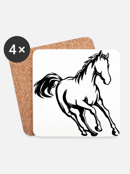 horse - Coasters (set of 4) - white