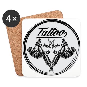 Tattoo Tribal Motif Gift - Coasters (set of 4) - white - Front