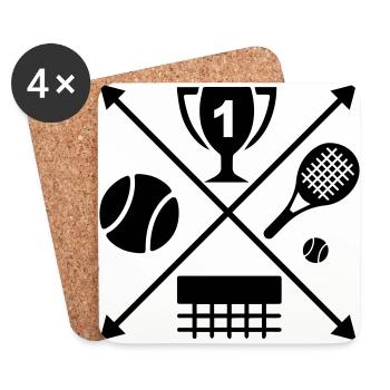 tennis - Dessous de verre (lot de 4) - blanc - Devant
