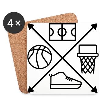 basketball - Dessous de verre (lot de 4) - blanc - Devant