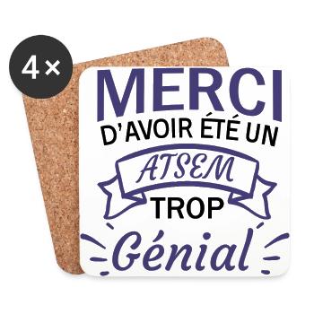Merci d'avoir été un ATSEM trop Génial - Dessous de verre (lot de 4) - blanc - Devant