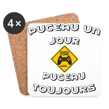 puceau noir - Dessous de verre (lot de 4) - blanc - Devant
