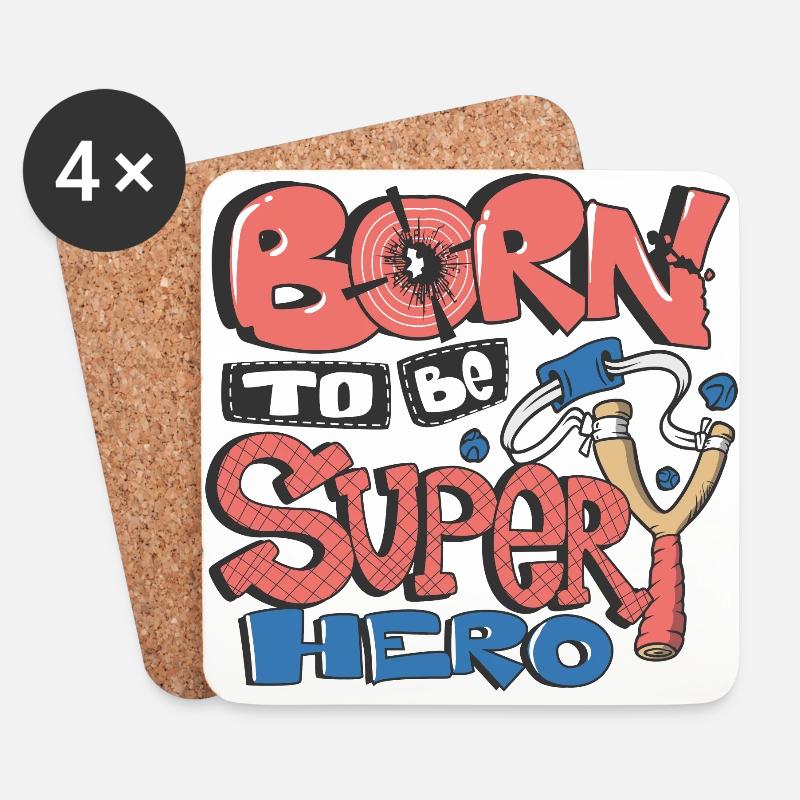 Born to be super hero Geschenkidee - Untersetzer (4er-Set) - Weiß