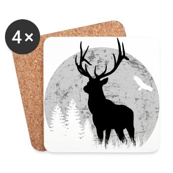 deer - Coasters (set of 4) - white - Front