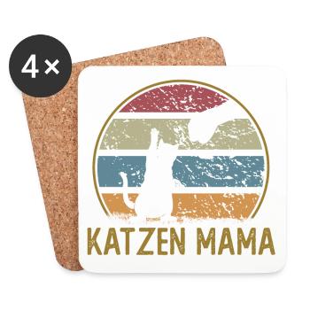 KATZEN MAMA - Untersetzer (4er-Set) - Weiß - Vorne