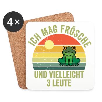 ICH MAG FRÖSCHE UND VIELLEICHT 3 LEUTE - Untersetzer (4er-Set) - Weiß - Vorne