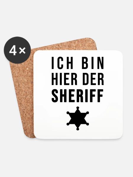 Ich bin hier der Sheriff - Untersetzer (4er-Set) - Weiß