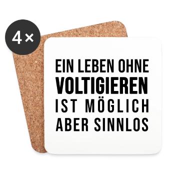 Ein Leben ohne Voltigieren ist sinnlos - Untersetzer (4er-Set) - Weiß - Vorne