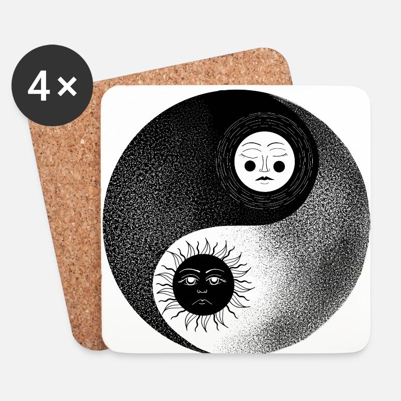 Yin Yang 2 - Untersetzer (4er-Set) - Weiß