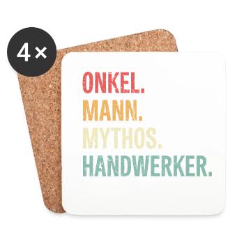 Onkel Mann Mythos Handwerker Geschenk - Untersetzer (4er-Set) - Weiß - Vorne