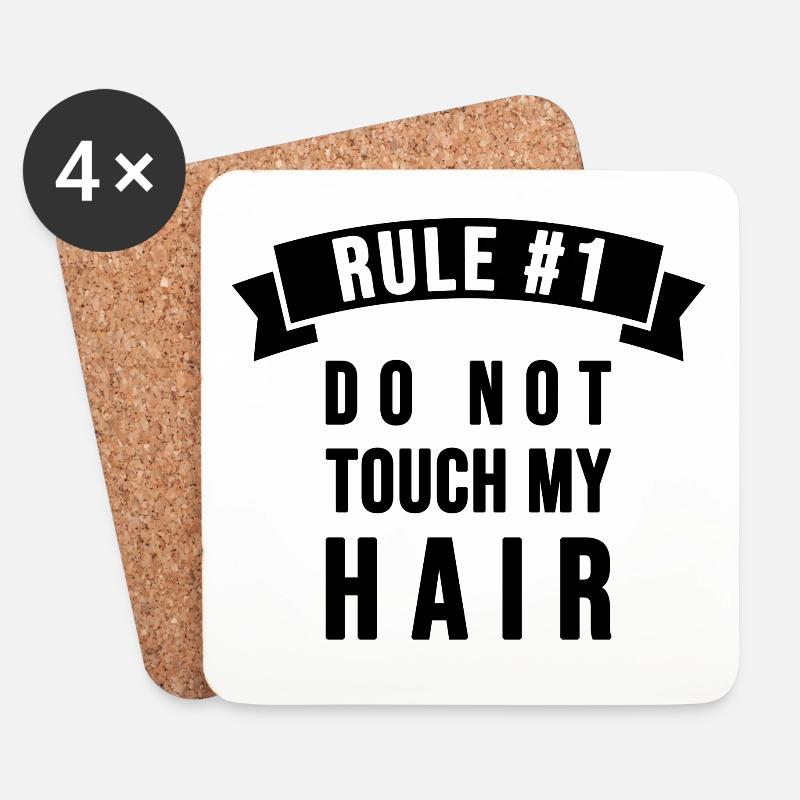 Rule 1: Do not touch my Hair! - Untersetzer (4er-Set) - Weiß
