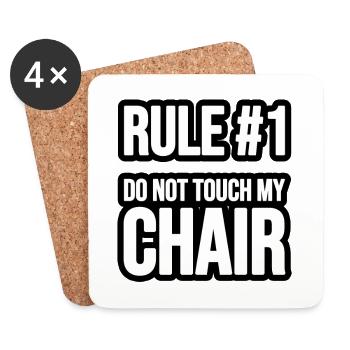 Rule #1 - Do not touch my Chair - Dessous de verre (lot de 4) - blanc - Devant