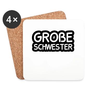 Große Schwester - Untersetzer (4er-Set) - Weiß - Vorne
