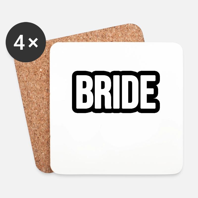 Bride - Braut - Coasters (set of 4) - white