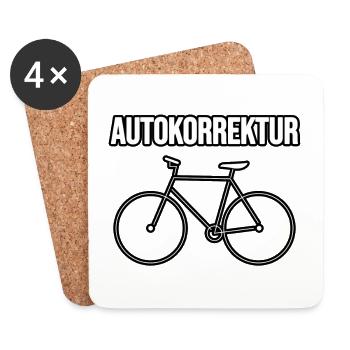 Autokorrektur - Bike - Untersetzer (4er-Set) - Weiß - Vorne