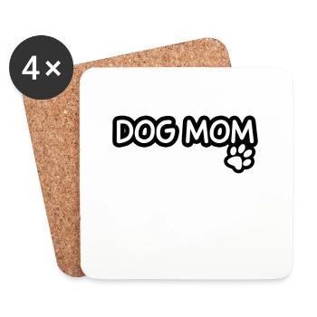 Dog Mom - Dessous de verre (lot de 4) - blanc - Devant
