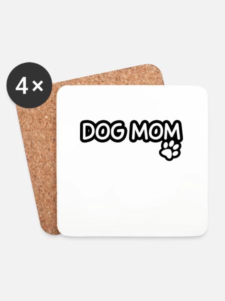 Dog Mom - Untersetzer (4er-Set) - Weiß
