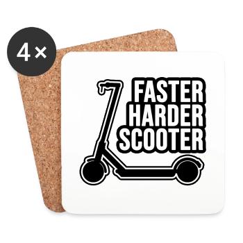 Faster Harder Scooter - Untersetzer (4er-Set) - Weiß - Vorne