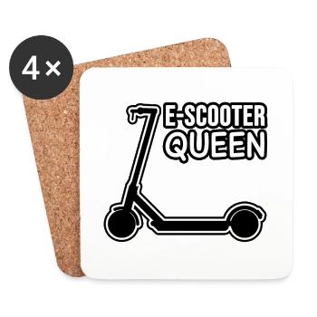 E-Scooter Queen! - Untersetzer (4er-Set) - Weiß - Vorne