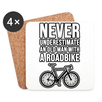 Never underestimate an old man with a Roadbike ! - Dessous de verre (lot de 4) - blanc - Devant
