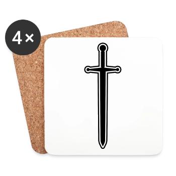 sword - Coasters (set of 4) - white - Front