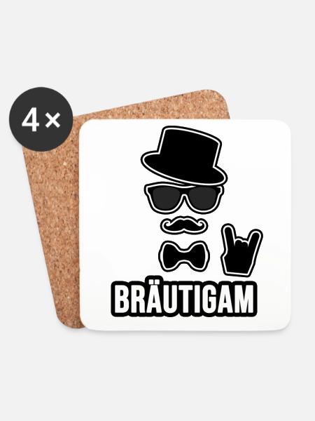 Cooler Bräutigam - Untersetzer (4er-Set) - Weiß