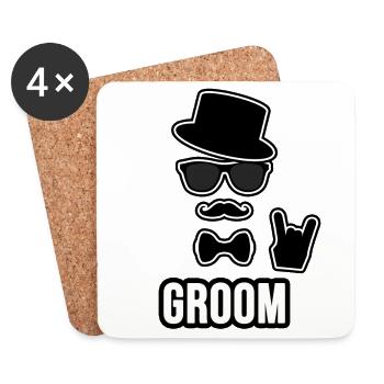 Cool Groom - Coasters (set of 4) - white - Front