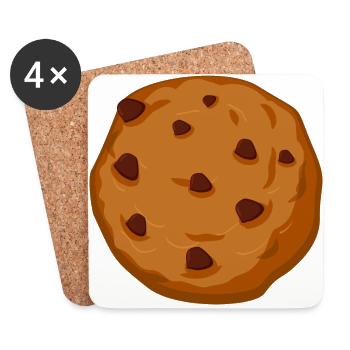 Cookie Keks Maske Button Sticker Geschenk - Untersetzer (4er-Set) - Weiß - Vorne