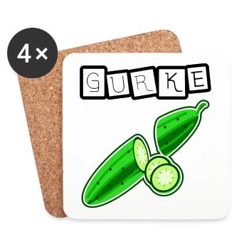 Gurke - Untersetzer (4er-Set) - Weiß - Vorne
