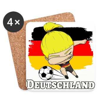 Deutschland Frauenfußball Frau Mädche - Untersetzer (4er-Set) - Weiß - Vorne