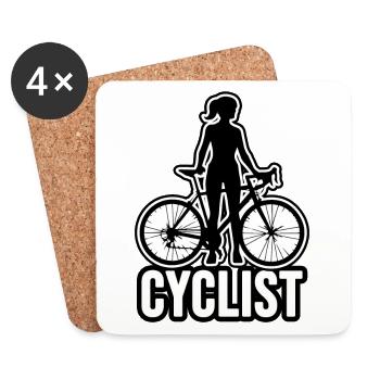Road cycling as a woman - Coasters (set of 4) - white - Front