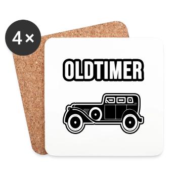 Voiture de collection - Dessous de verre (lot de 4) - blanc - Devant