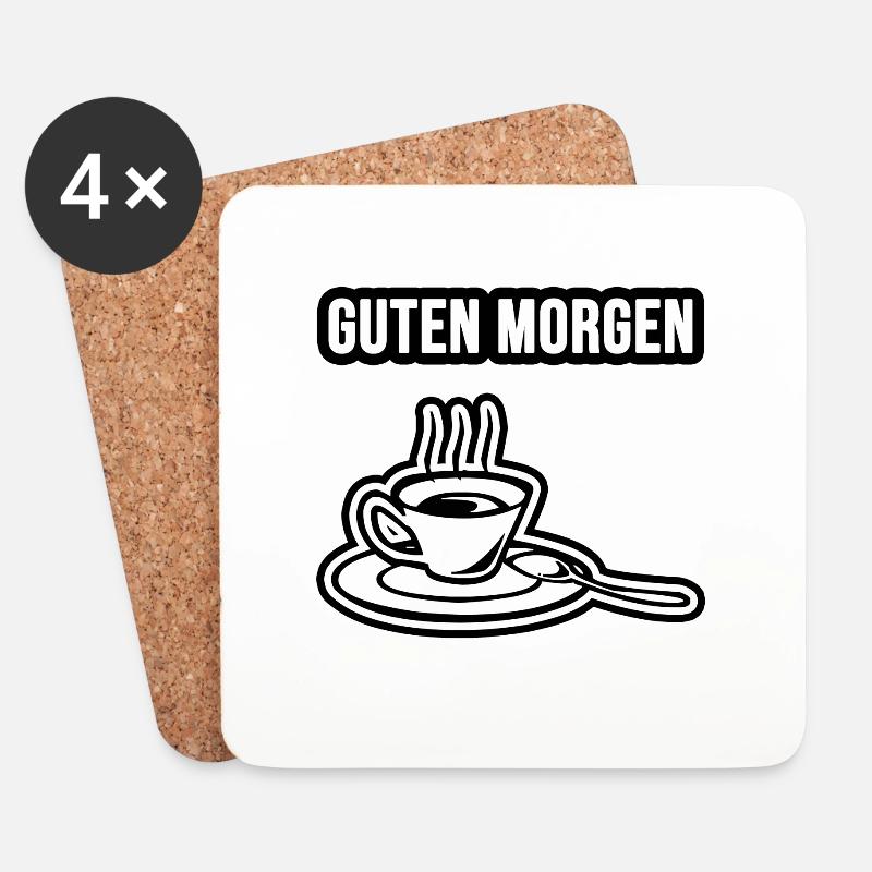 Guten Morgen Spruch - Untersetzer (4er-Set) - Weiß