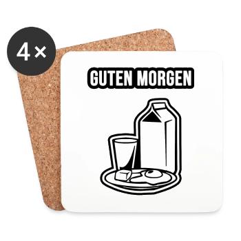 Guten Morgen Spruch - Untersetzer (4er-Set) - Weiß - Vorne