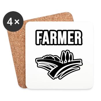 Agriculteurs, agriculteurs et agriculteurs - Dessous de verre (lot de 4) - blanc - Devant
