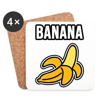 Banana - Coasters (set of 4) - white - Front